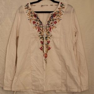 Bohemian Festival Floral Long-Sleeve Tunic Size L